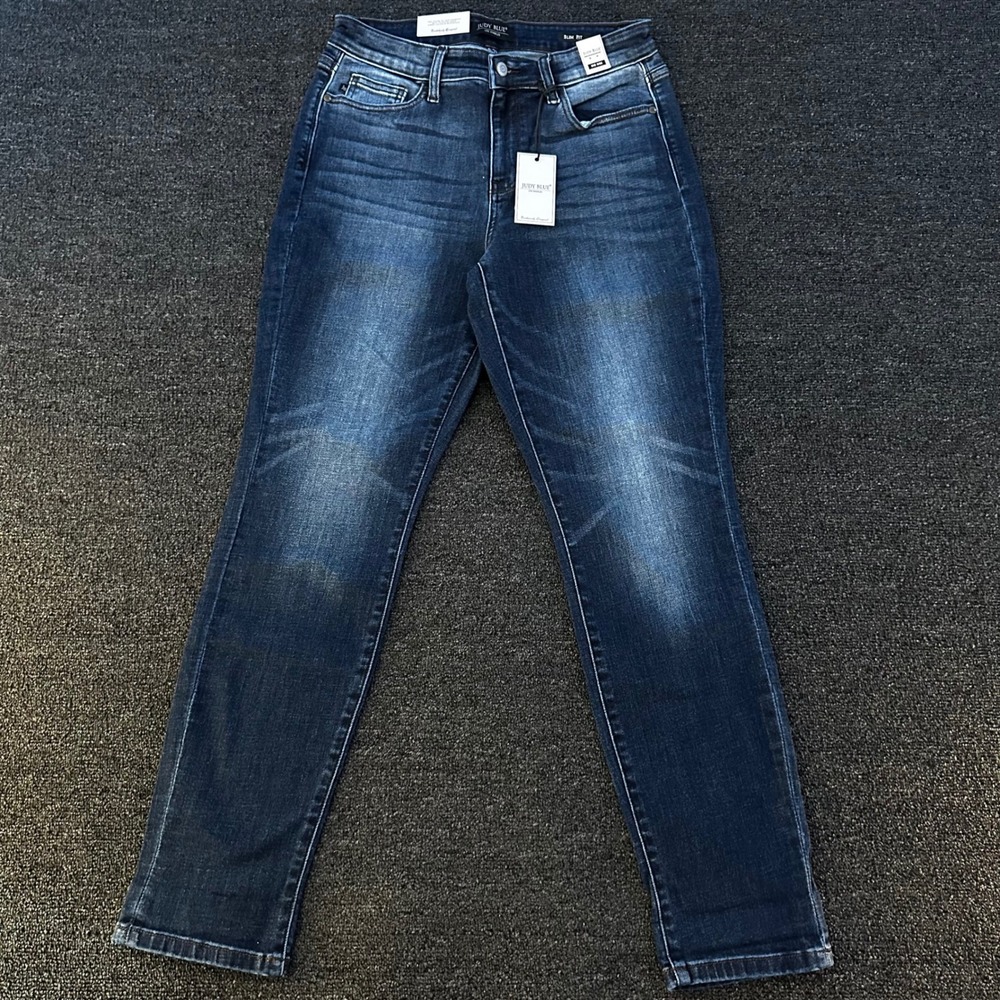 Judy Blue Slim Fit Jeans Women 9/29 Dark Wash NEW Mid Rise Whiskering JB82428DK